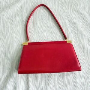 Charles Jourdan Elegant Red Leather Handbag